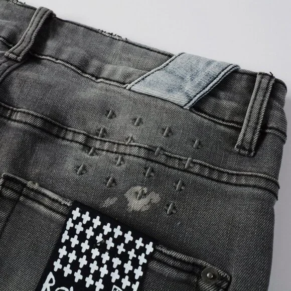 Ksubi Grey Distressed Skinny Jeans